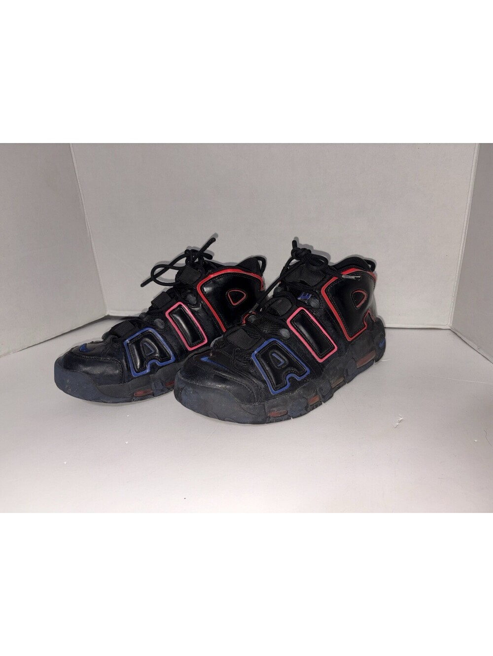 Nike Air More Uptempo Men's 10.5 96 Electric Black/Red/Blue FD0729-001